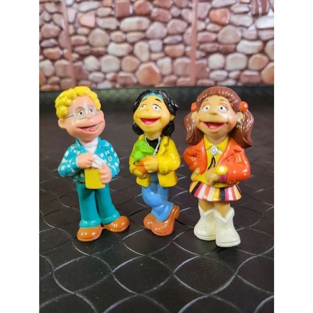 3 Vintage Sesame Street Puzzle Place Kids Figures #B11
